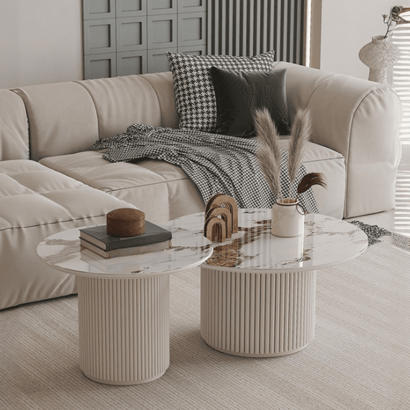 Circular-shaped Ivory Board Game Coffee Table for Home - image 4
