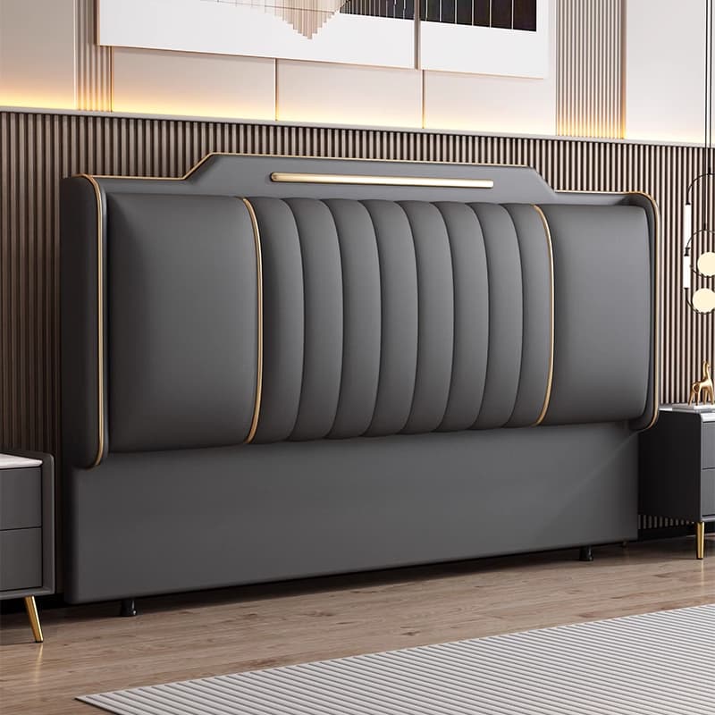 Modish Timber Framed Sponge Filling King(76"W x 80"L)/Queen(60"W x 80"L)/Full(54"W x 75"L) Standard（36-55“） Stepped No Distressing Wingback Headboard - image 4