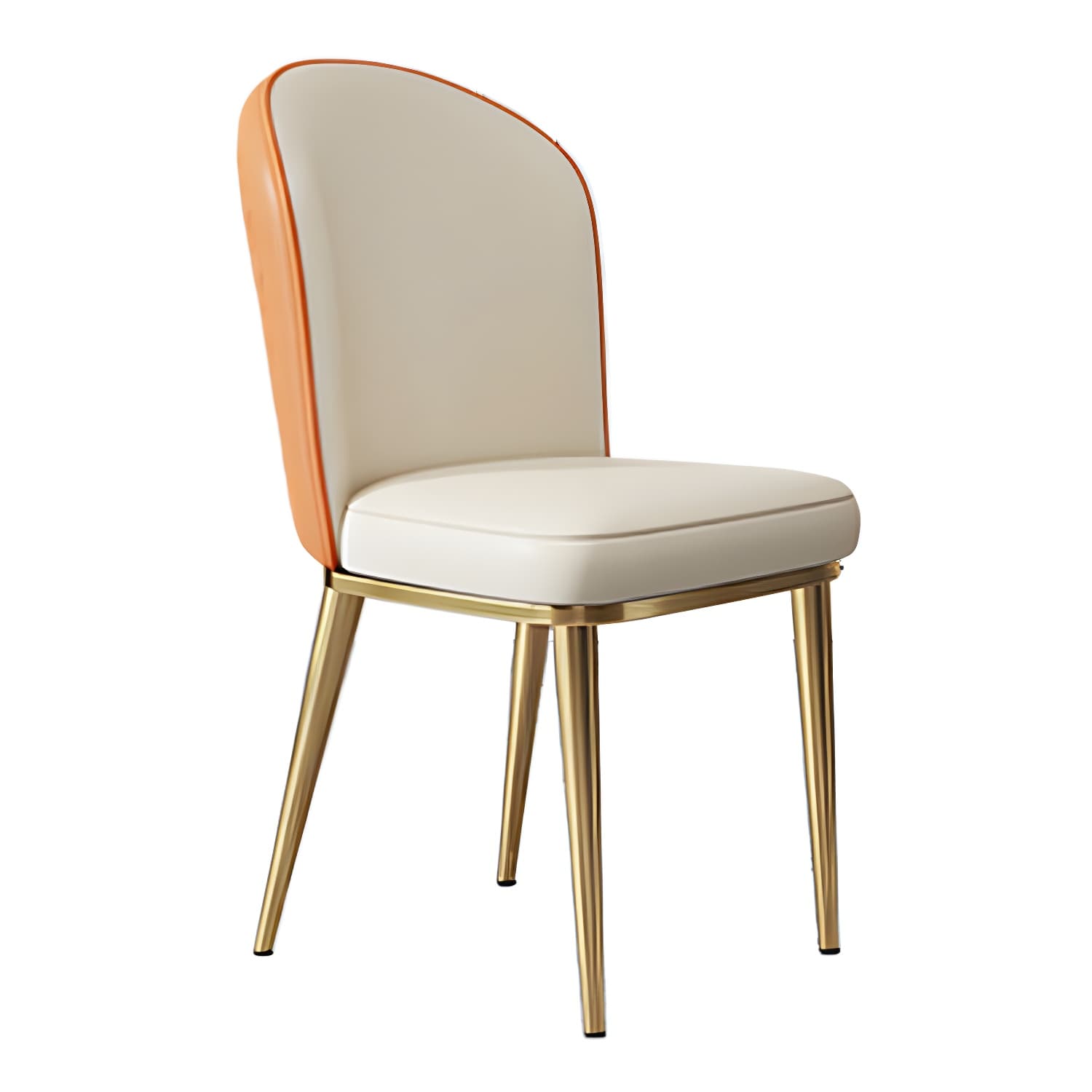 Gold Leg Glam Side Chair with Low Back and Upholstered Faux Leather in Polyurethane Material - image 21