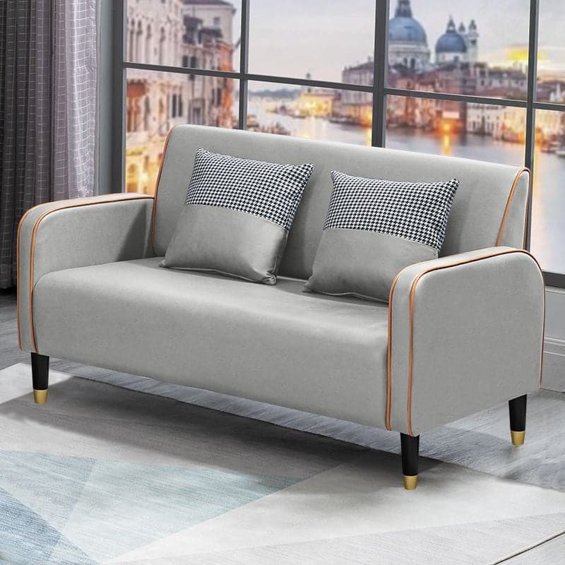 Contemporary Solid Color Tear Resistant Standard Sofa in Light Gray/Olive Green/Ivory, Seats 3 with 2 Pillows - image 7