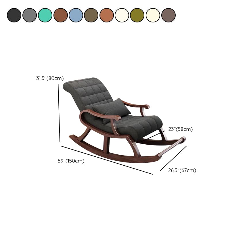 Stylish Modern Upholstered Rocking Chair with Brown Wood Legs and Track Arms - image 22