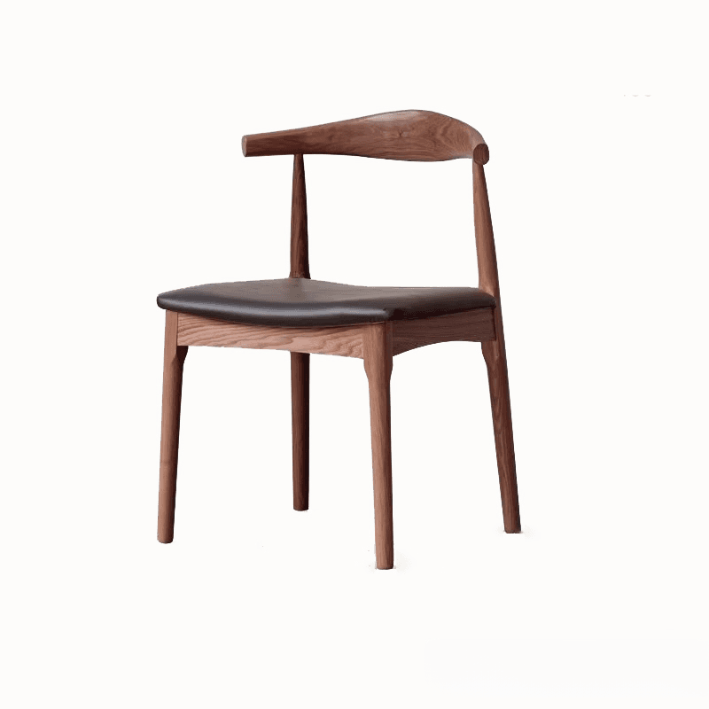 Casual Arm Chair with Uncovered Back, Upholstered, Walnut Timber Legs, Armrest, and Firm Stability