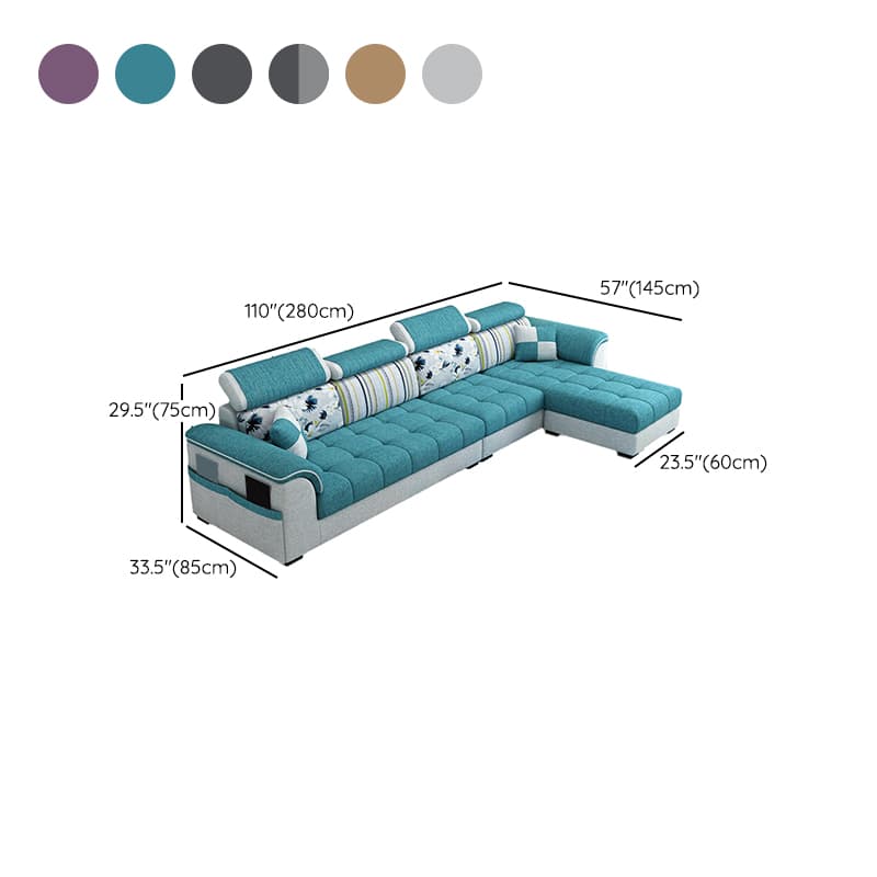Modern Reversible L-Shape Sectional Sofa with Pillow Top Arm Design and Adjustable Headrest - image 20