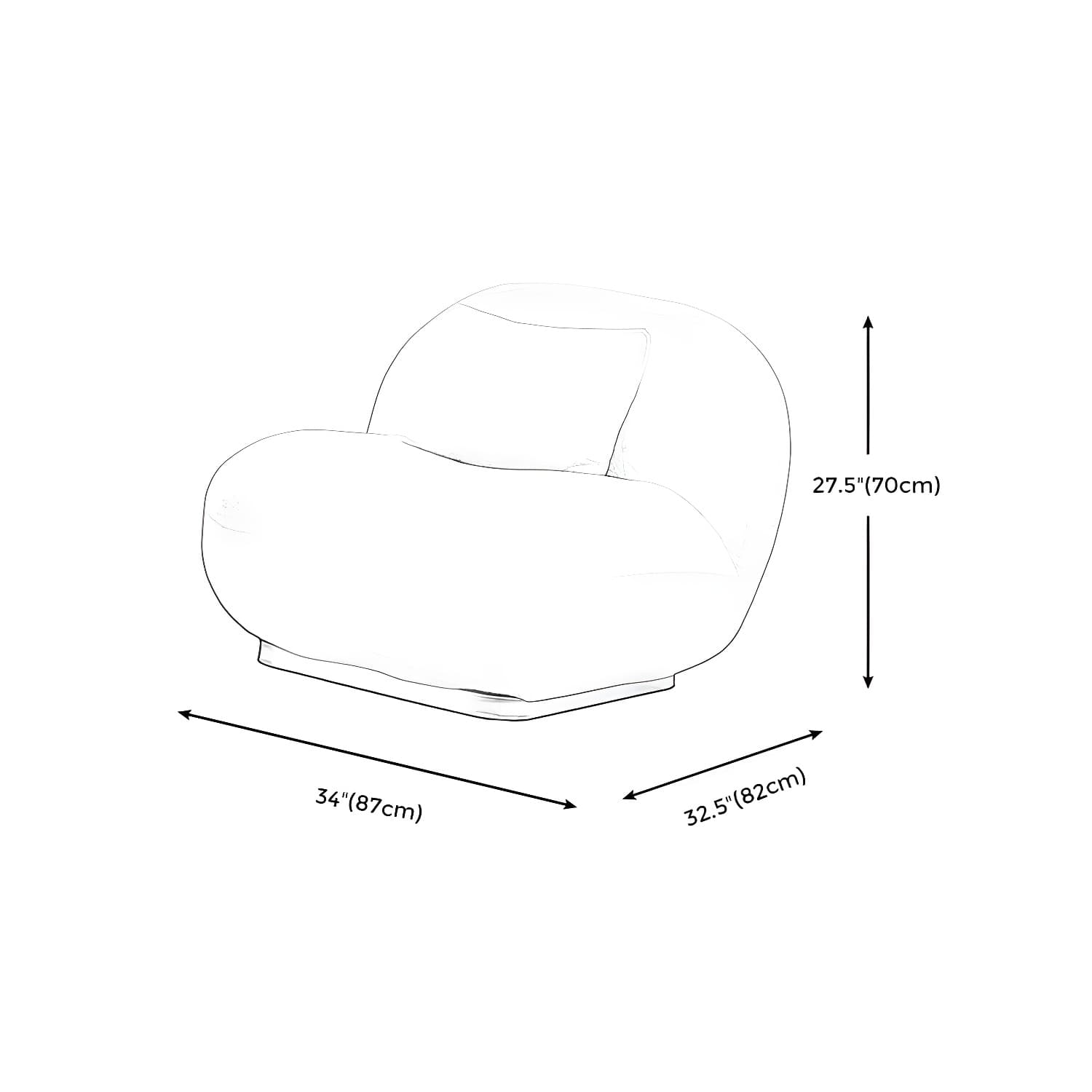Beige Scandinavian Curved Sofa Tight Back Couch with Tuxedo Arm - image 14