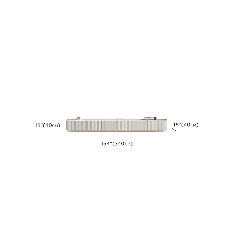 Simple Chalk Sintered Stone Rectangular TV Stand with 6-Drawer/4 Drawers/3-Drawer & Cable Management - image 11