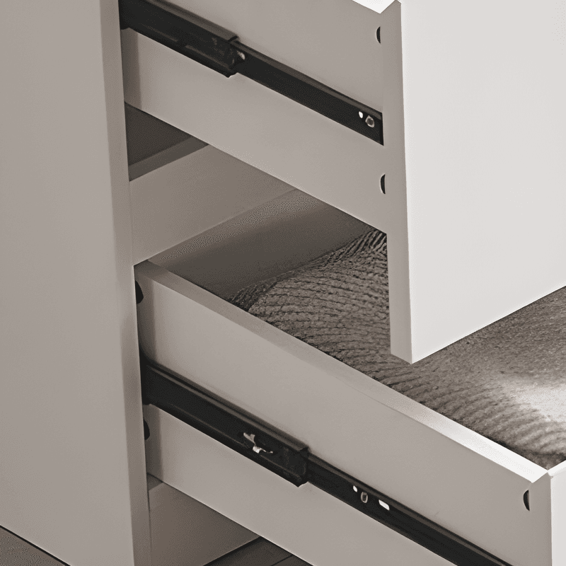 White Contemporary Alloy Cabinet Armoire with 3/6/9 Drawers, Flexible Shelf, and Hanging Rod - image 6
