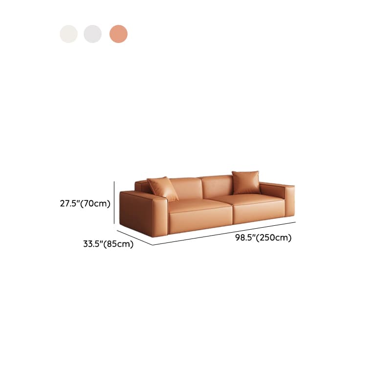 Contemporary Solid Color Tear Resistant Standard Sofa in Gray/Ivory/Citrus Color, Seating for 5/4/3 with 2 Pillows - image 21