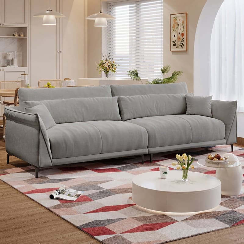 Drawing Room Standard Sofa in Pu Leather/Flannel with Blush/Mocha/Amber Color and Armrest - image 4