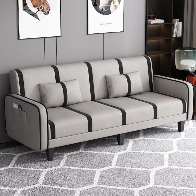 Striped Standard Sofa in Dark Gray/Cerulean/Off-White with Armrest - image 12