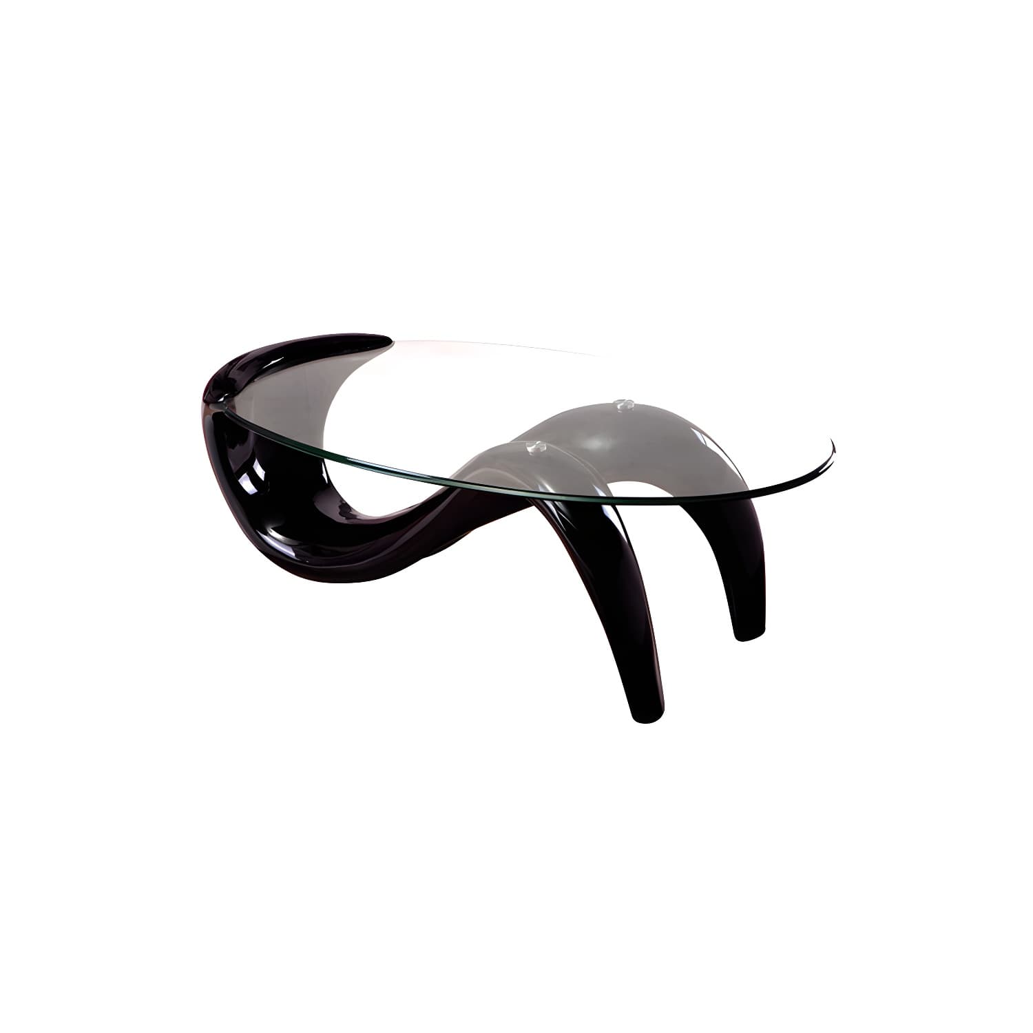 Abstract Coffee Table Contemporary Glass 15.7" Cocktail Table - image 10