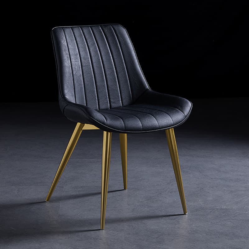 Outlined Faux Leather Upholstered Reliable Side Chair with Metal 4 Legs for Restaurant - image 21