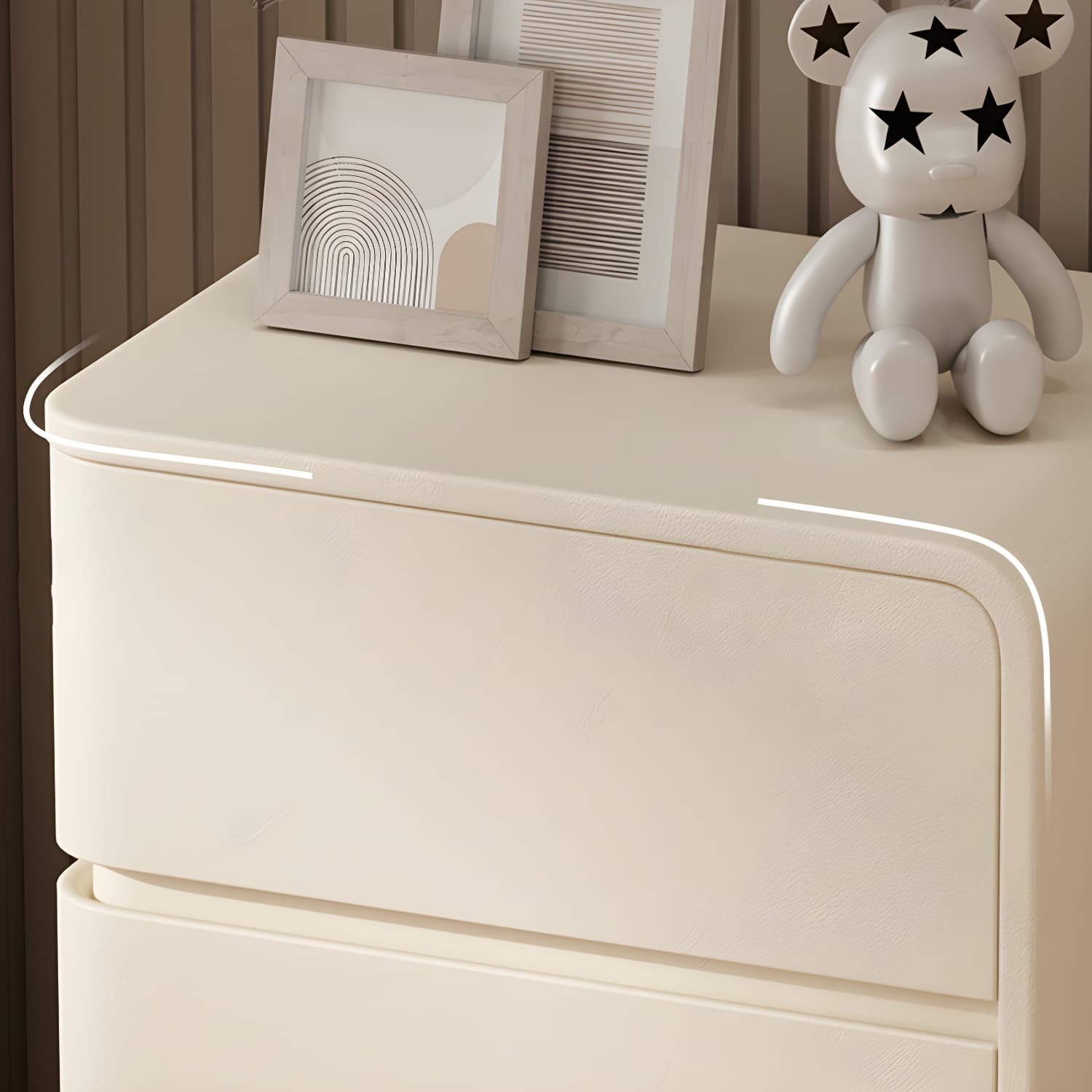 Modern Faux Leather Bachelor's Chest with 3 Drawers - Small Size Nightstand - image 17