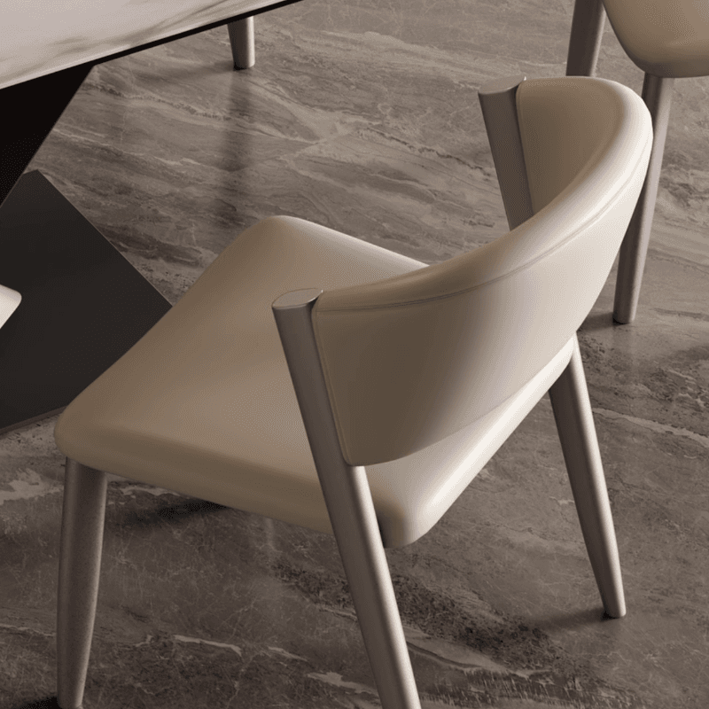 Modish Armless Chair with Exposed Back, Cushioned, Grey Steel Legs - image 16