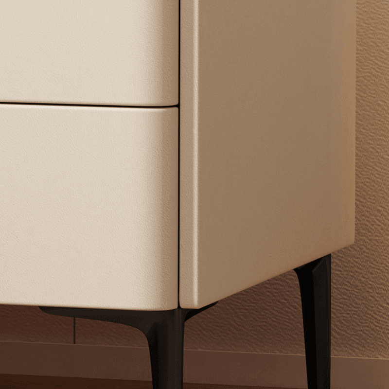 Minimalist 2 Tiers Drawer Storage Bedside Table with Faux Marble Countertop - image 15