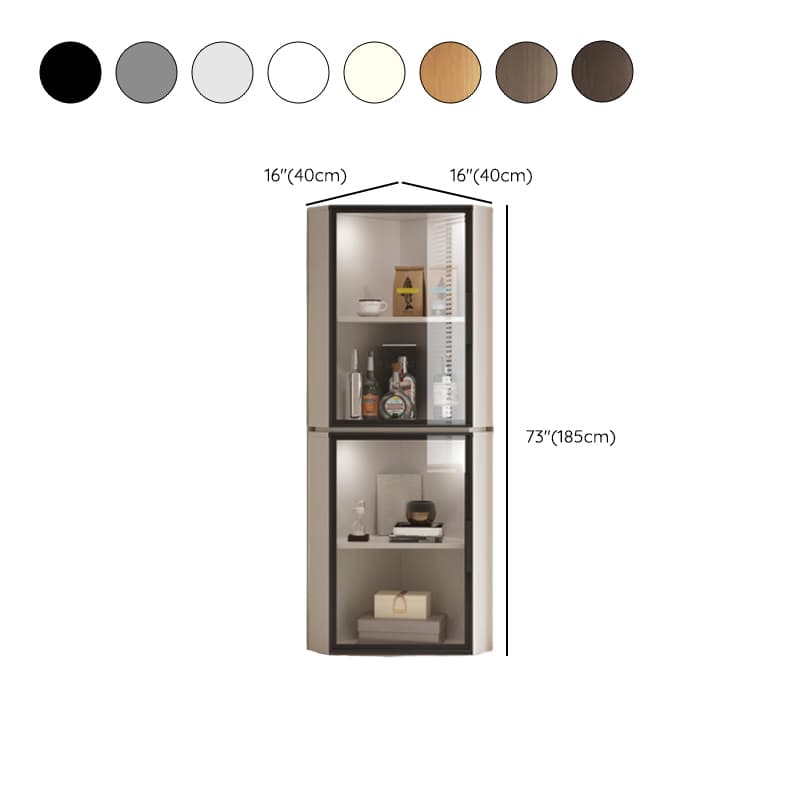 Nook Detached Accent Cabinet with Damp-proof and Scratch-immune Features, Glazed Door, Grip Bars, and Midnight Black/Chalk/Sepia Top - image 13