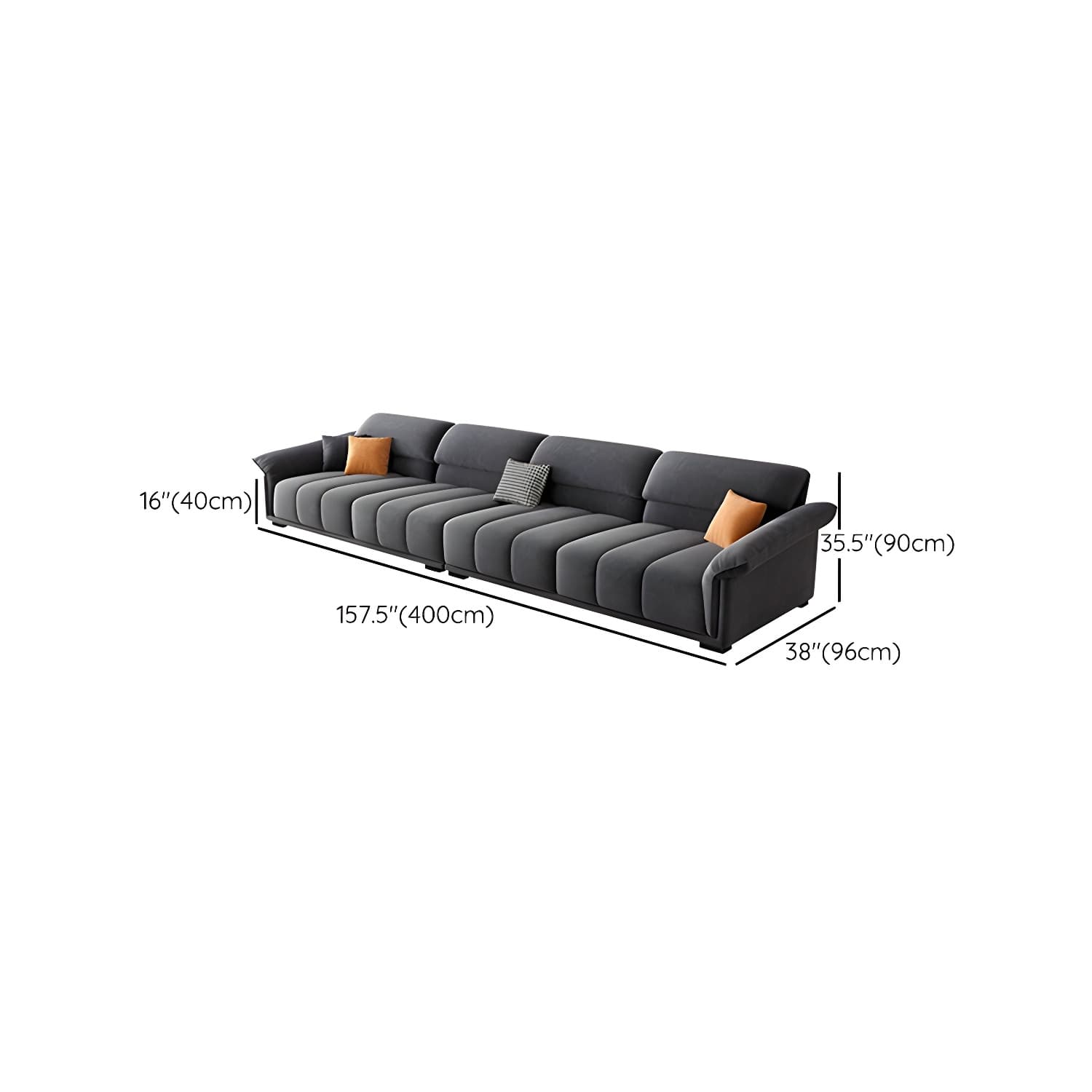 Modern Gray Velvet Sectional Sofa - Flared Arm, Plush Comfort - image 16