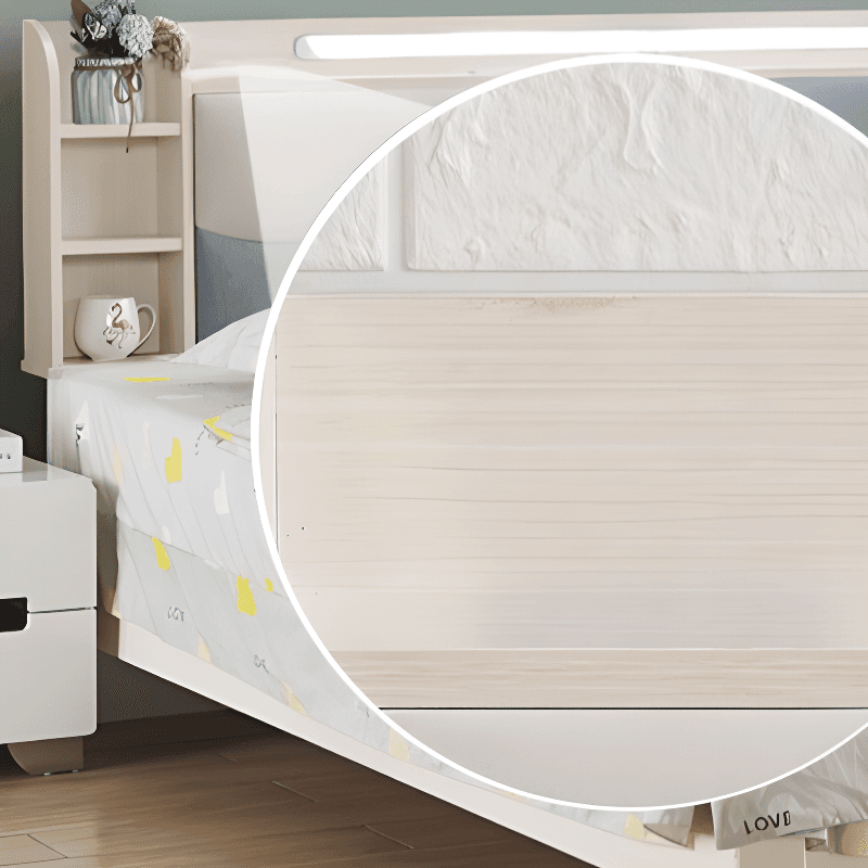 Simple Free-standing Standard King(76"W x 80"L)/Queen(60"W x 80"L)/Full(54"W x 75"L) Panel No Distressing with Shelves Included and Illumination Light in Timber - image 6