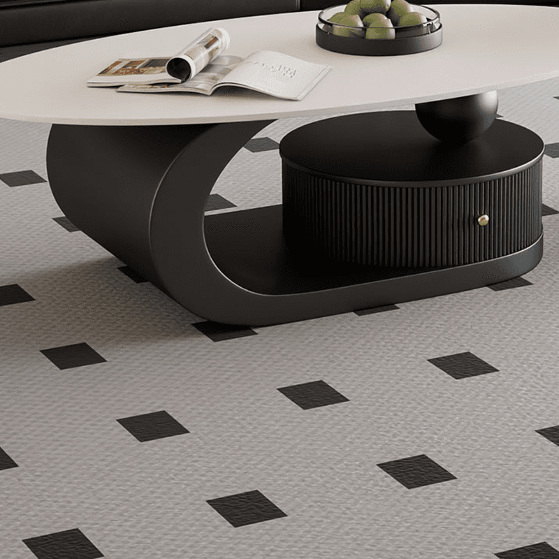 Modern Farmhouse Bunching/Single Coffee Table with Chalk Oval Slate Top, Plinth Base, and 1 Drawer - image 8