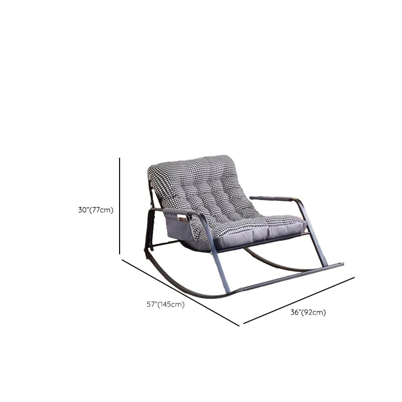 Art Deco Upholstered Rocking Armchair for 2 with Track Arm and Dirt Resistant Features - image 18