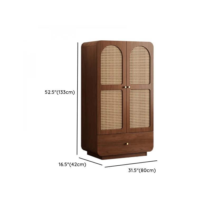 Simple Rectangular Accent Cabinet with Storage, Engineered Wood Countertop, Pull Knobs, Auburn Top, and Soft Close Drawer - image 26