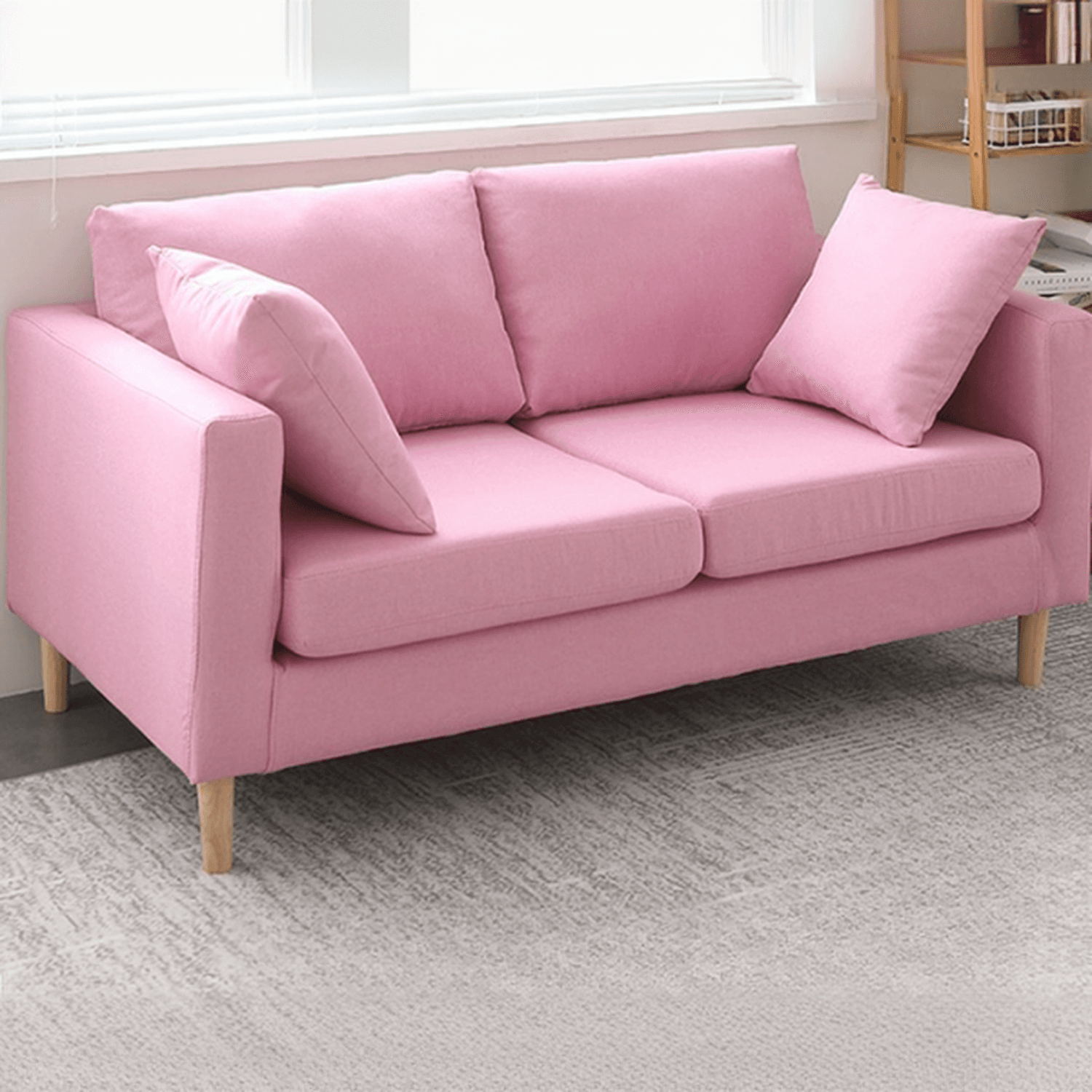 Cream/Dove Grey/Cerulean Loveseat with Slipcover, Wide Pillow Back, Receptacle and 2 Pillows - image 11