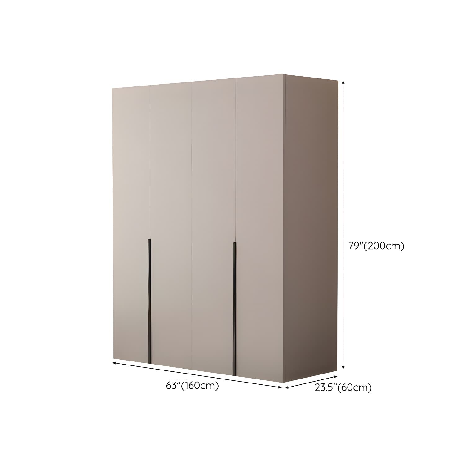 Modern Grey Wardrobe Armoire with Clothing Rod & Adjustable Shelves - image 11