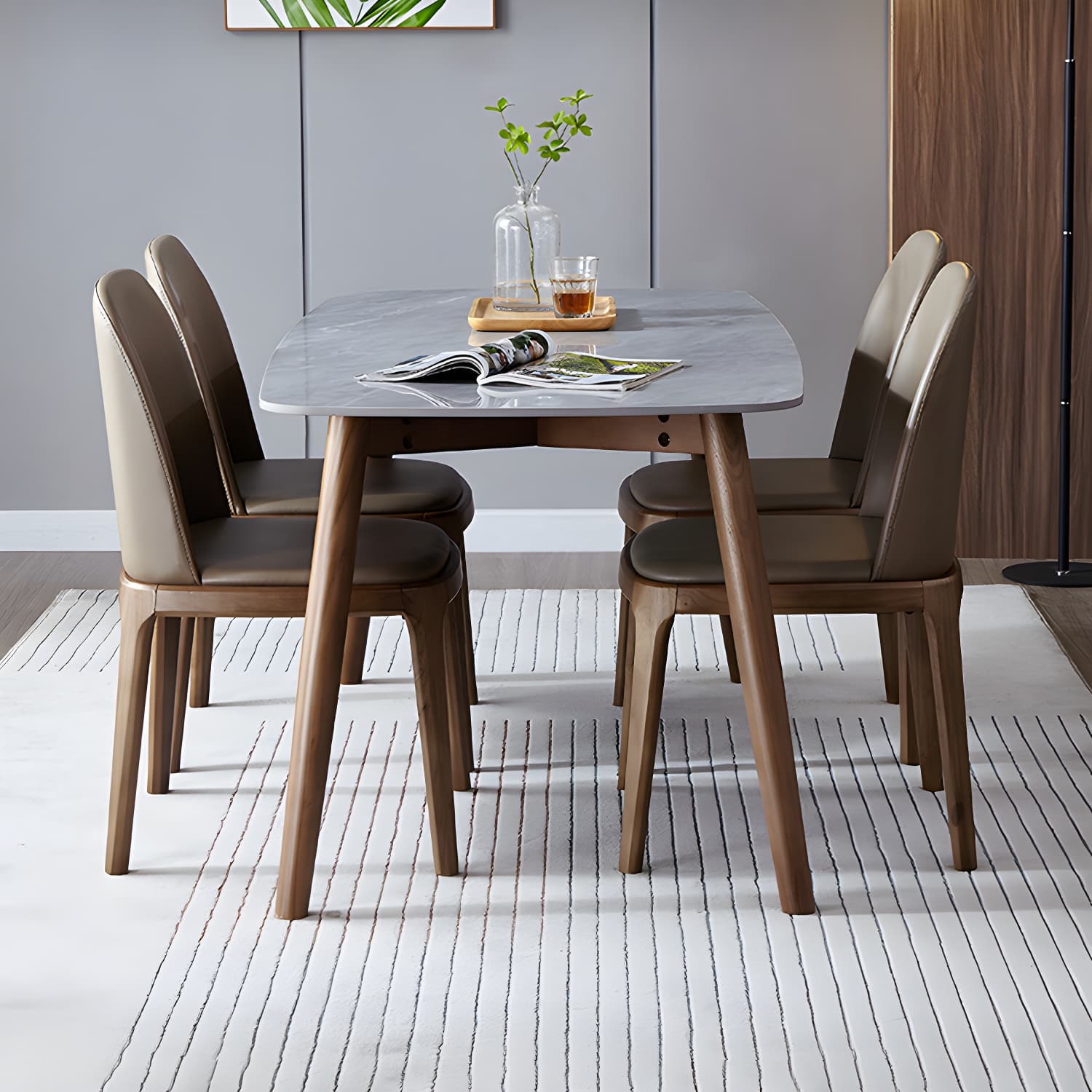 Industrial Home Leather Side Chair Matte Finish Parsons Dining Chair (Set of 2) - image 28