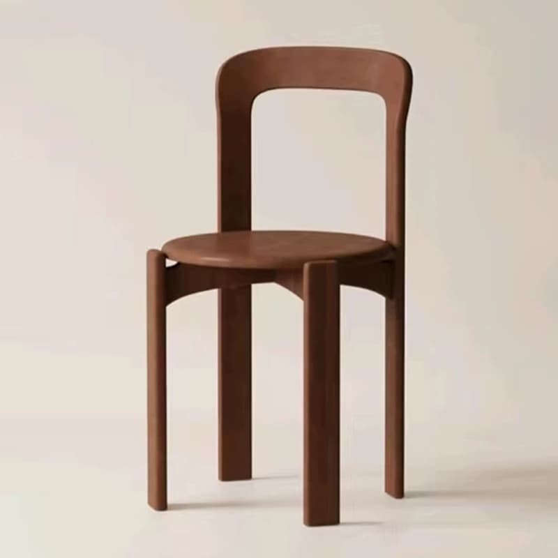 Solid Wood Armless Dining Chair with Open Back for Living Room