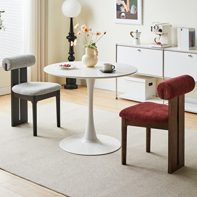 Stable Slat Back Upholstered/Faux Leather/Velour Armless Chair with Wood Legs in a Minimalist Style - image 7