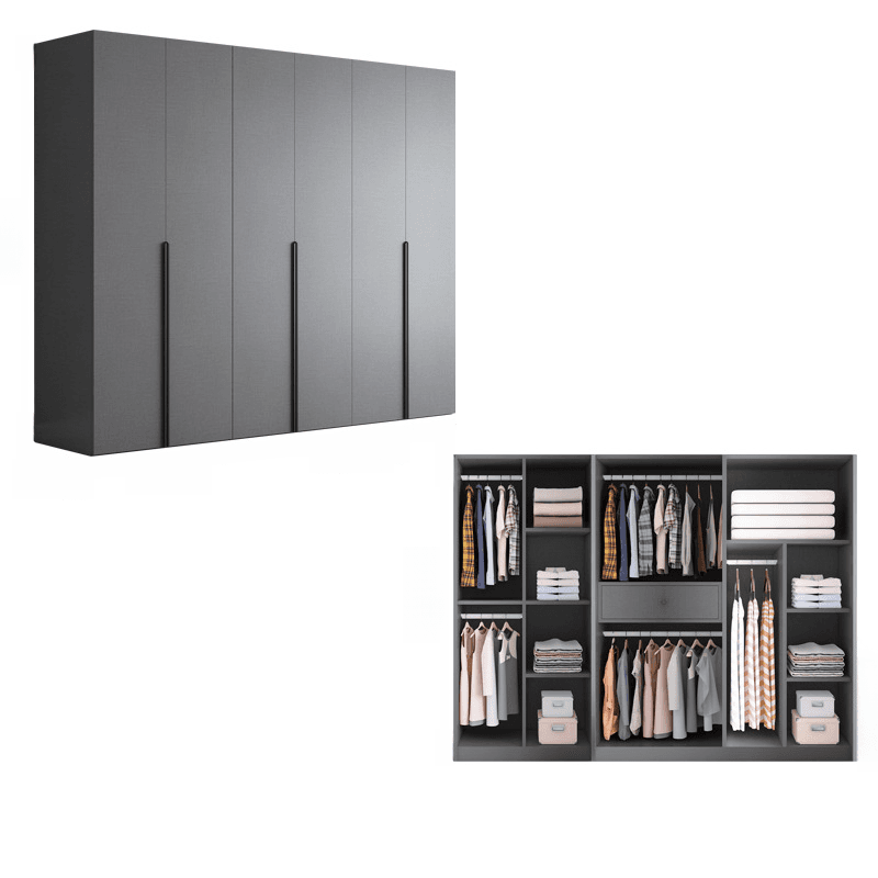 Trendy Dove Grey Wooden Wardrobe with Interior Shelves, Soft Close Door & Hanging Rod - image 11