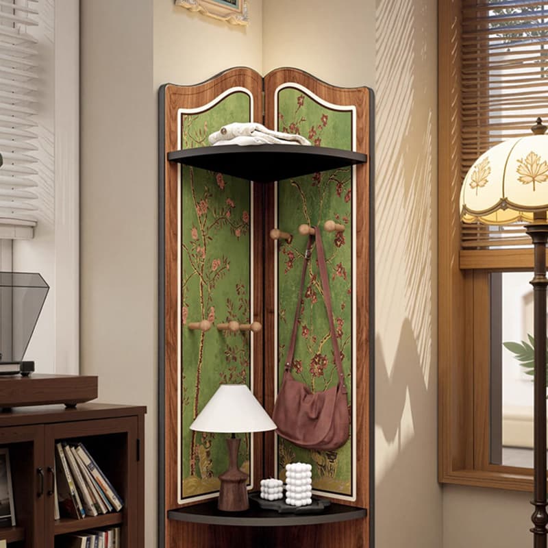 Modern Simple Style Nook Decorative Cabinet with 3/4 Exterior Shelves, Lumber Countertop in Midnight Black - image 12