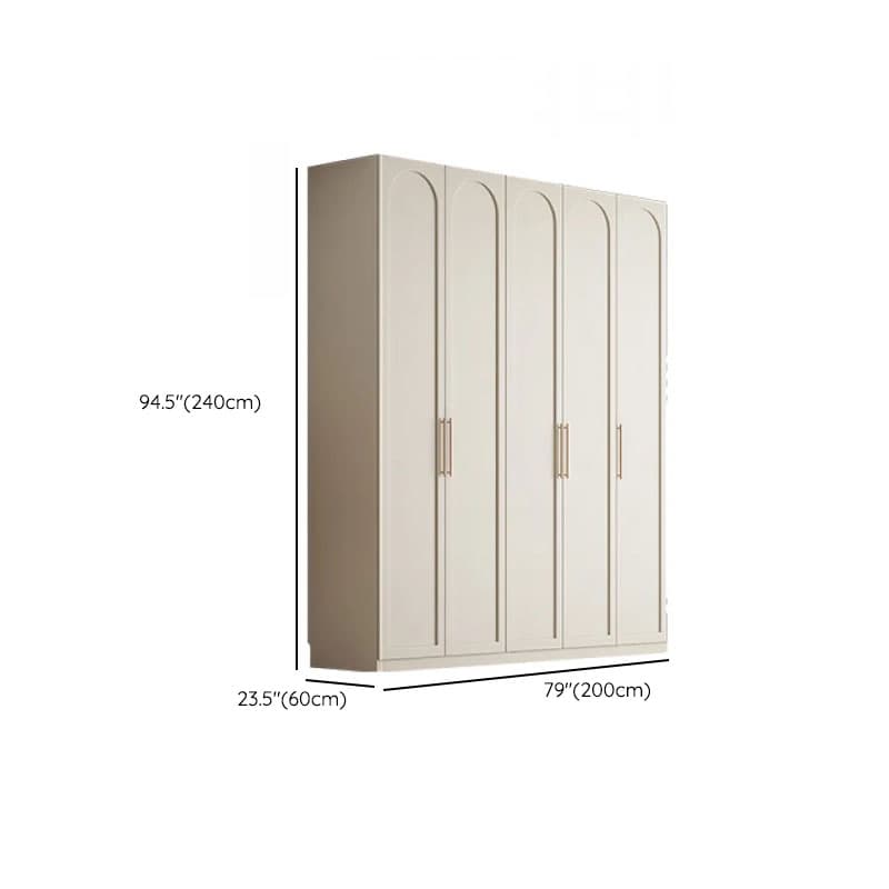 White Casual Manufactured Wood Independent Armoire Cabinet with Compartments, Soft Close Door, and Interior Shelves - image 21