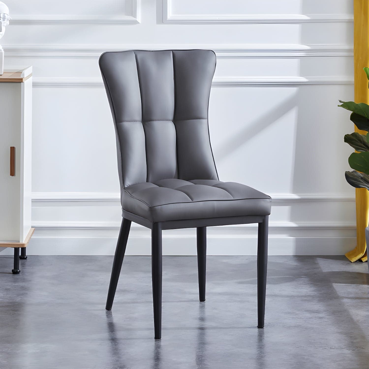 Upholstered Armless Dining Chairs Solid Back Side Chairs with Metal Legs - image 8
