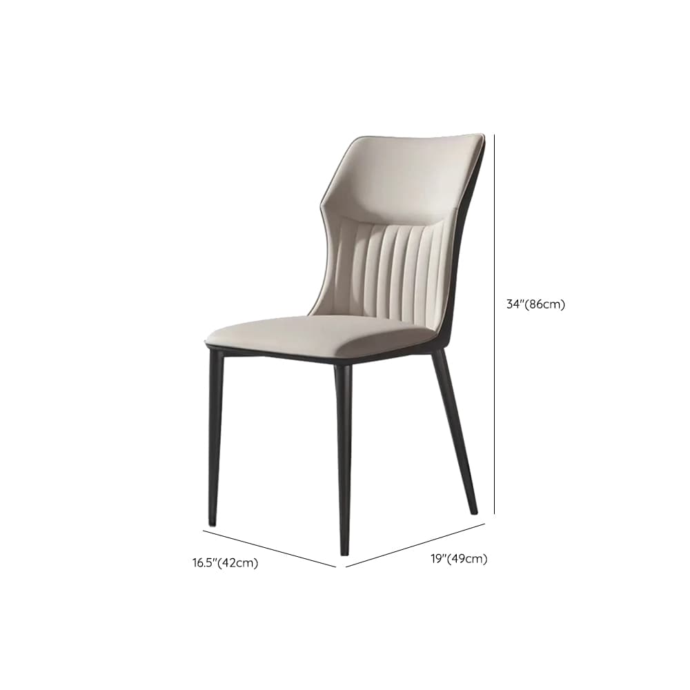 Minimalist Side Chair with Closed Back, Padded Upholstery, and Ink Metal Legs - image 13