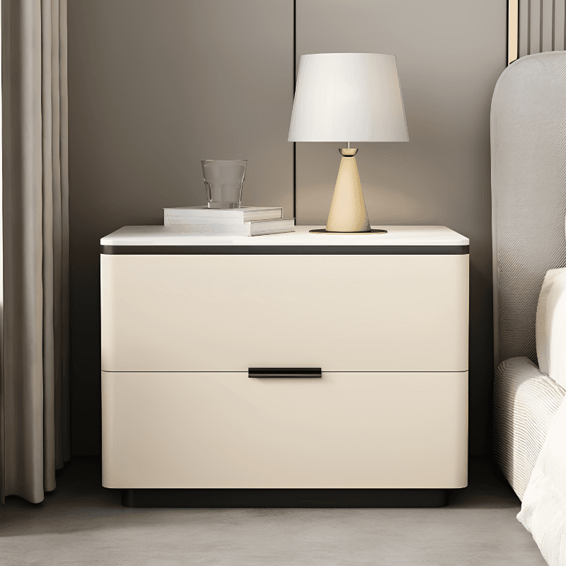 Organic Modern Nightstand With Drawer Organization Featuring 2 Drawers and Stone Countertop - image 11