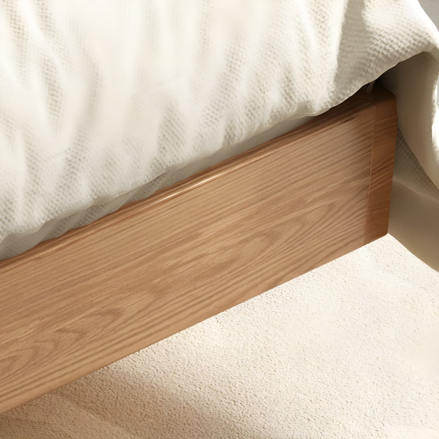 5.12" High Wood Platform Bed Scandinavian Natural Bed Frame Set - image 6