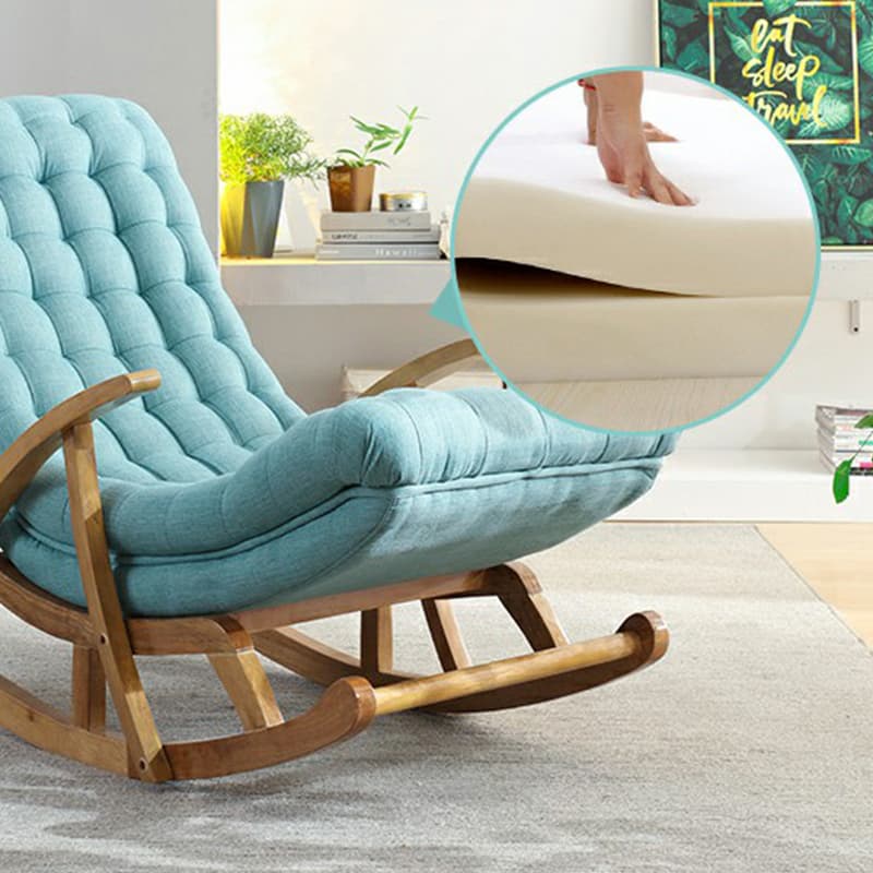 Stylish Upholstered Rocking Chair with Natural Wood Legs In Modern Design - image 17