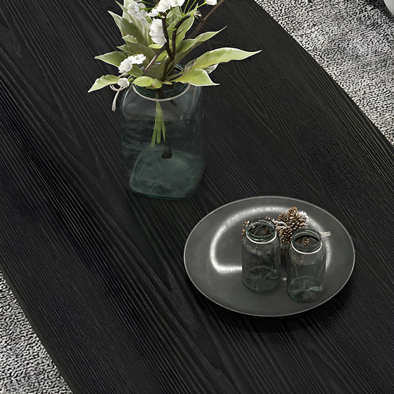 Rectangular Modern Coffee Table with Wood Base - Non-Upholstered - image 12