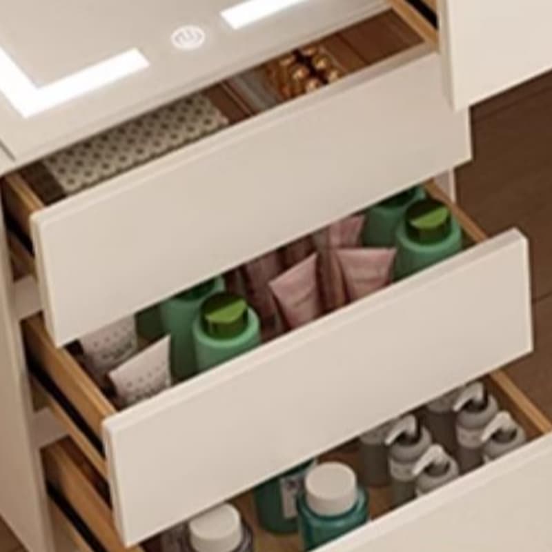 Bluetooth Compatible Vanity Set with LED Lighting, Electrical Outlet, Scalable Design, Push-Pull, and Adjustable Touch Brightness - image 8