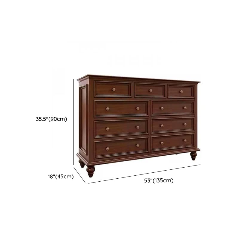 Cocoa Retro Ash Wood Double Dresser/Lingerie Chest/Bachelor Chest with 9/7/8 Drawers in Horizontal/Vertical Orientation - image 15