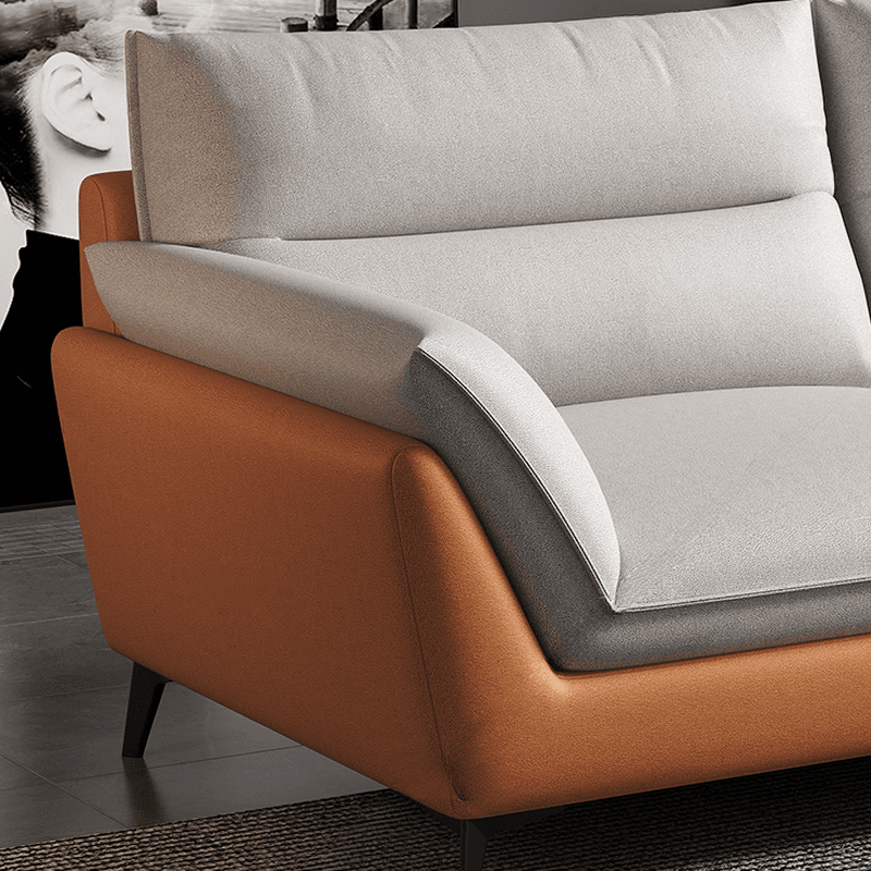 Tech ClothUpholstered Sofa Couch/Single Sofa in Chalk for Parlor with Flared Arm in a Modern Style - image 9