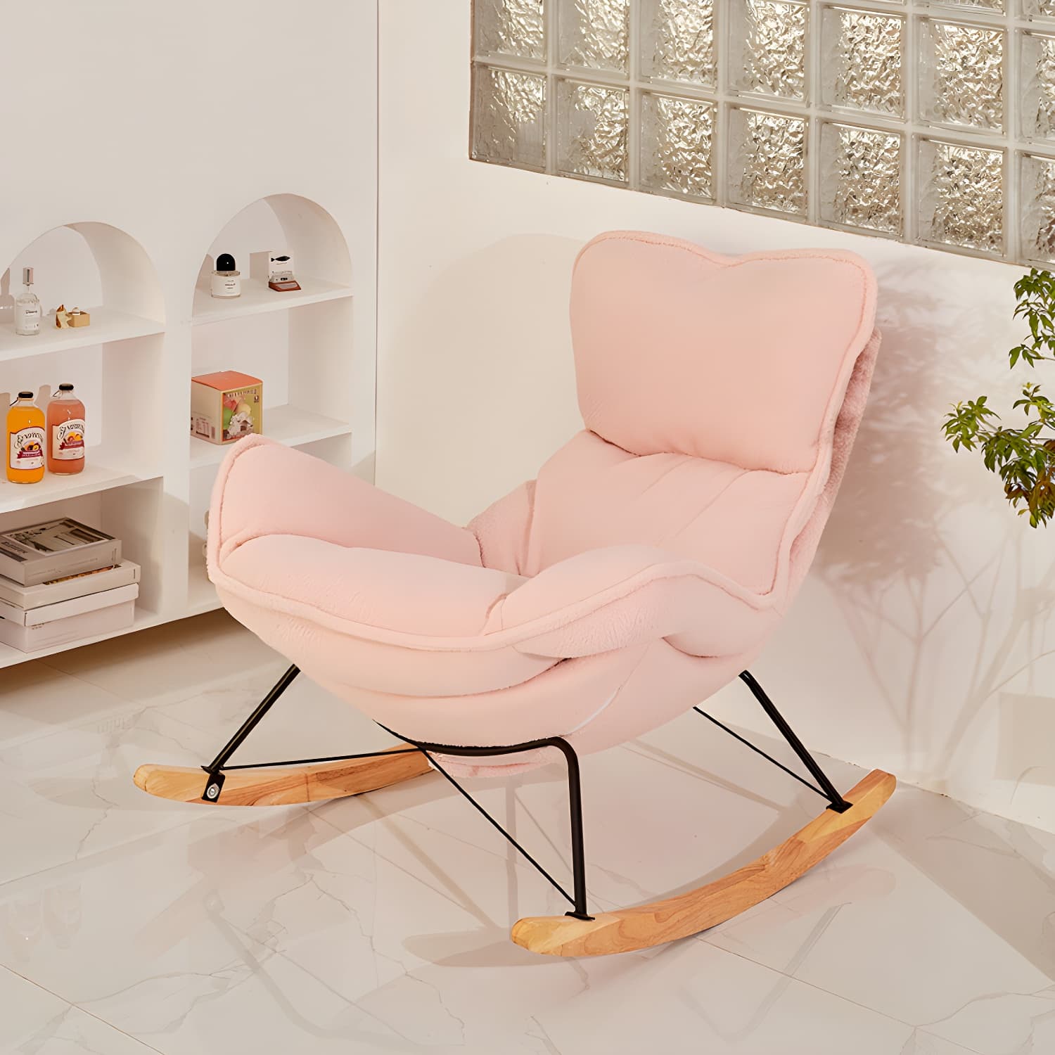 Modern Leather Rocking Chair Removable Cushions Rocker Chair for Drawing Room - image 7