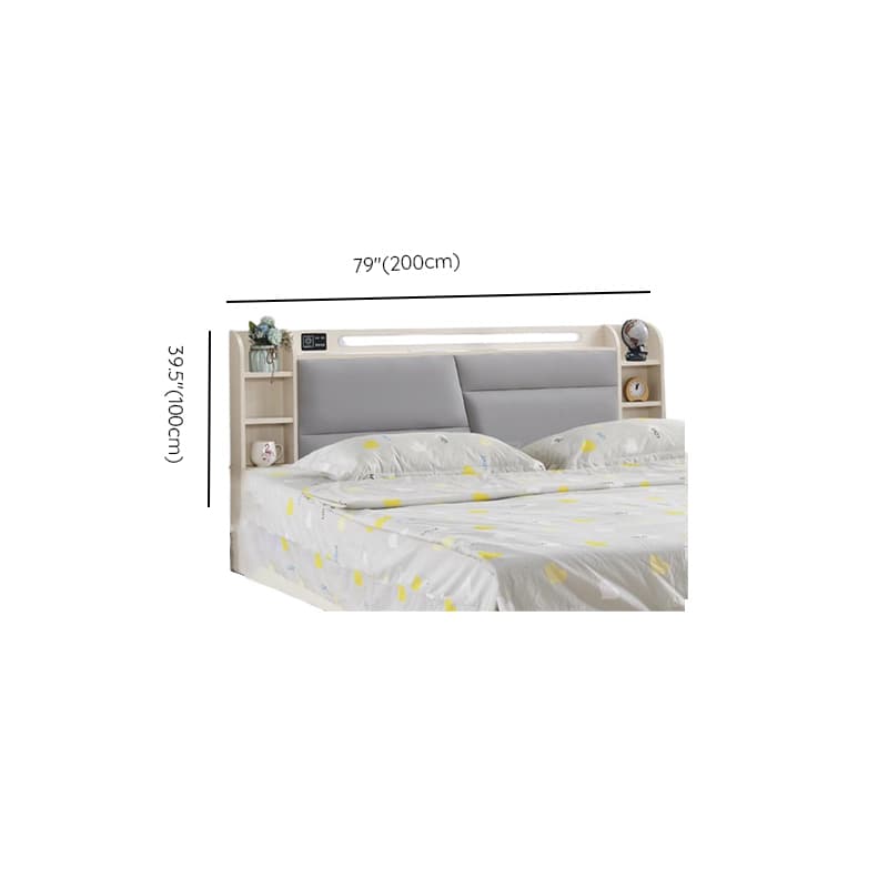 Simple Free-standing Standard King(76"W x 80"L)/Queen(60"W x 80"L)/Full(54"W x 75"L) Panel No Distressing with Shelves Included and Illumination Light in Timber - image 19