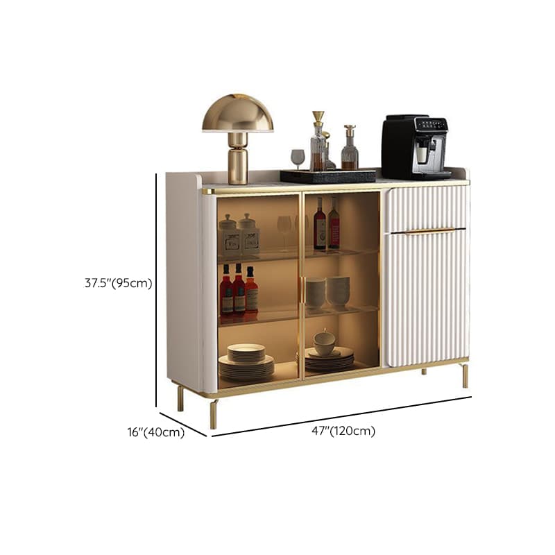 Floor Server/Buffet Table in Slab for Living Room with Glass Doors and Slate Countertop in a Luxurious Style - image 15