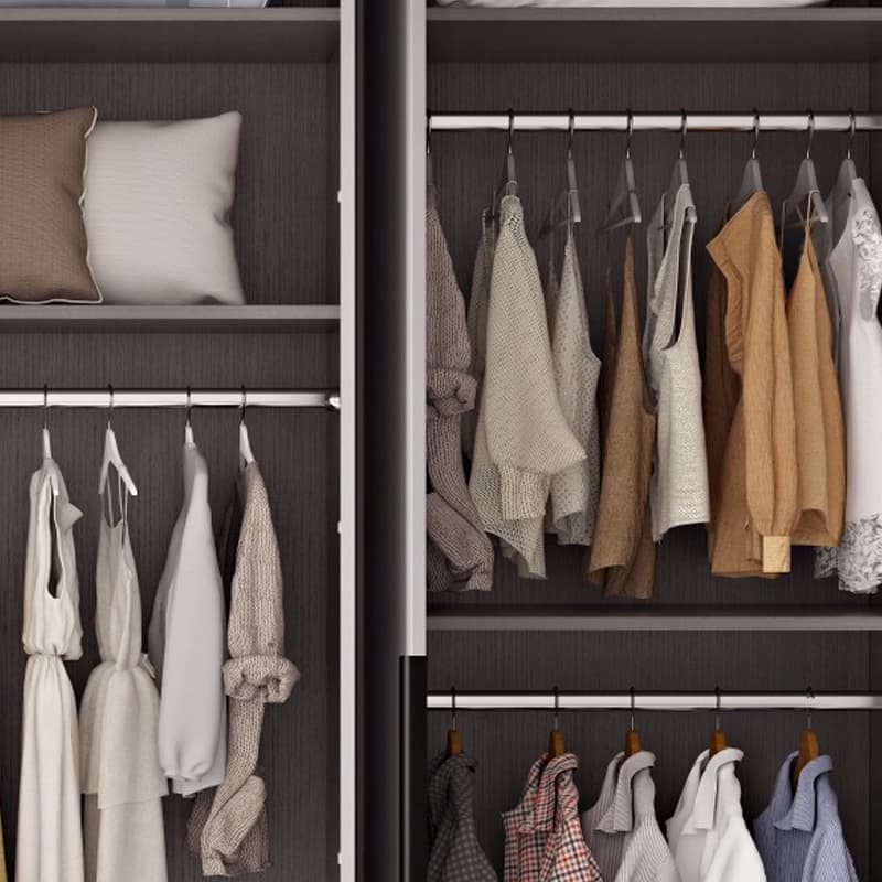 Trendy Grey Wooden Almirah with Clothing Rod, Interior Shelves, Soft Close Drawer & Soft Close Door - image 9
