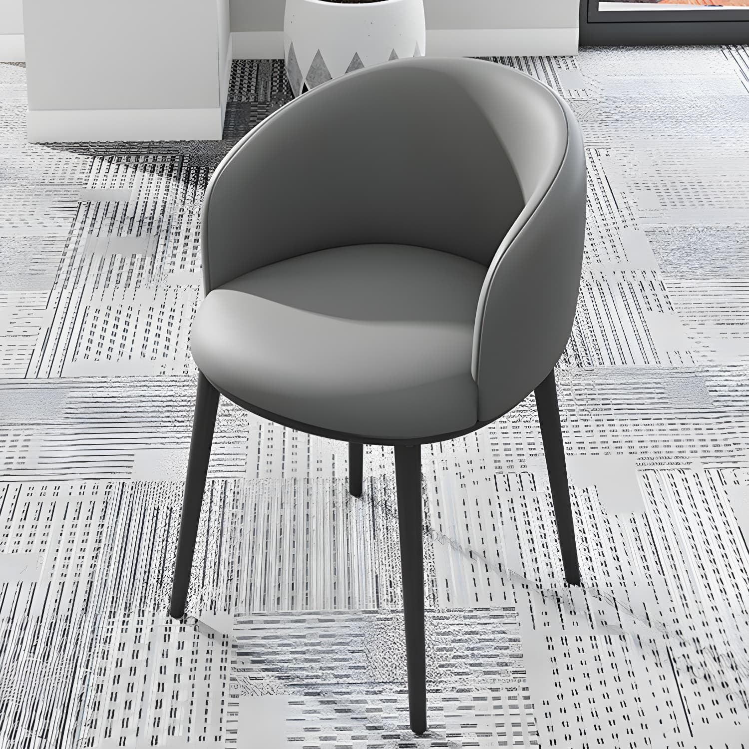 Modern Upholstered Home Arm Chair Solid Back Matte Finish Dining Chair - image 27