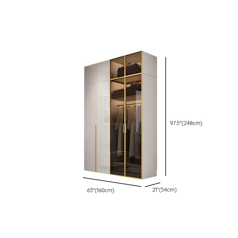 Chalk Minimalist Laminate Cabinet Armoire with Soft Close Drawer, Soft Close Door, Interior Shelves, and Clothing Rod - image 19