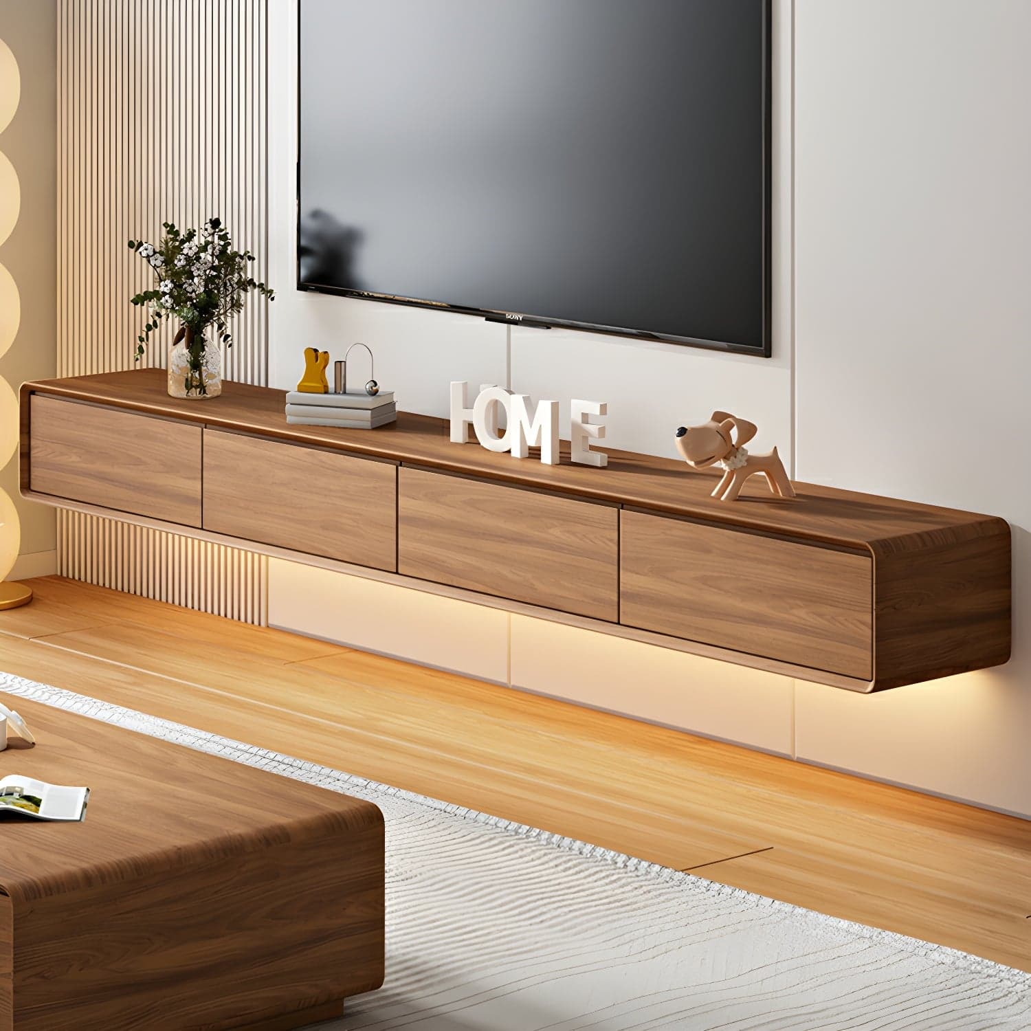 Modern Floating 2-Drawer TV Cabinet with Cable Management for Living Room - image 5