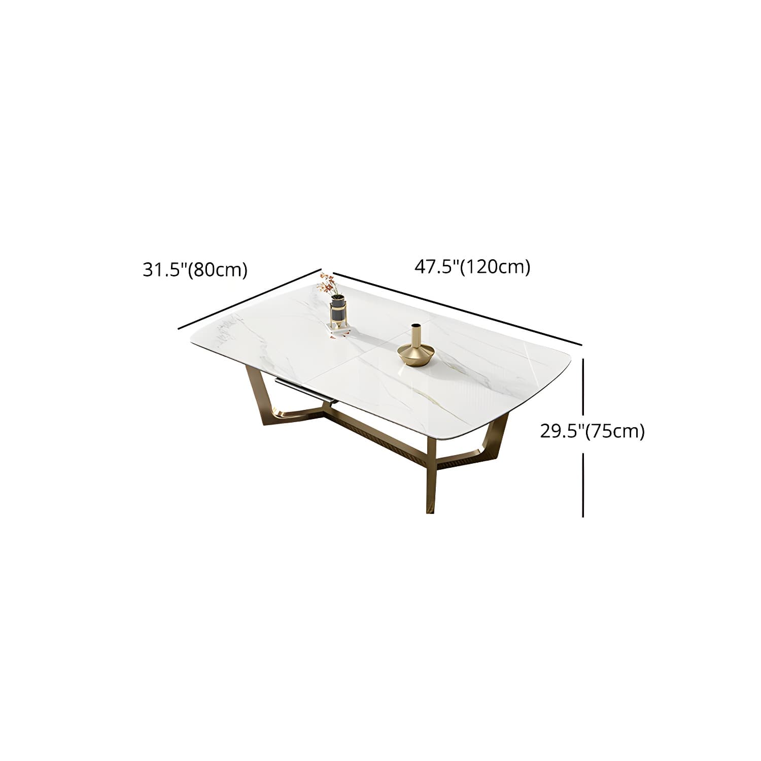 Glam 1/4/5/7 Pieces Rectangle Dinette Set with Sintered Stone Scalable Dining Table Set - image 9