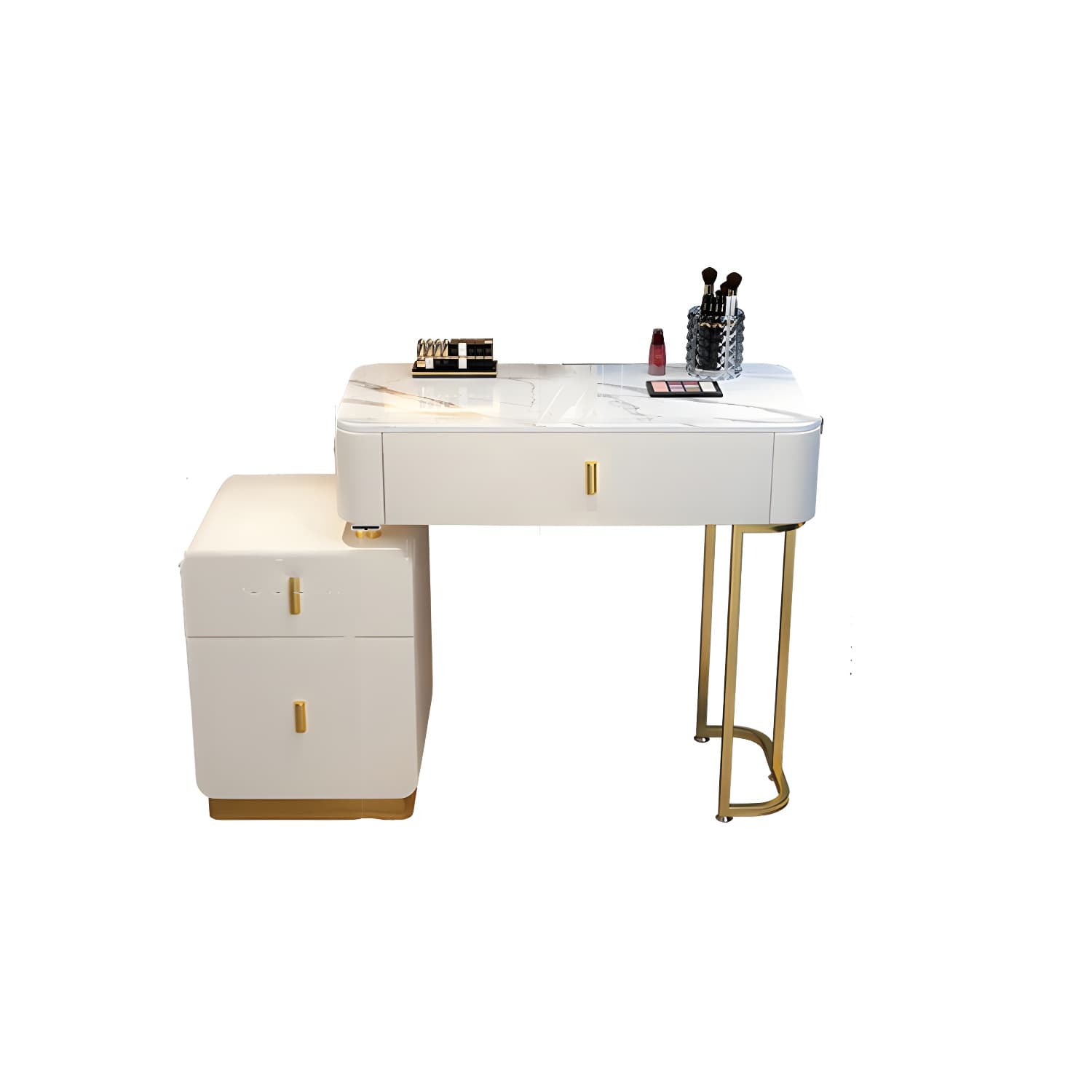 Glam Stone Makeup Counter Bedroom Vanity Dressing Table with Drawer - image 21